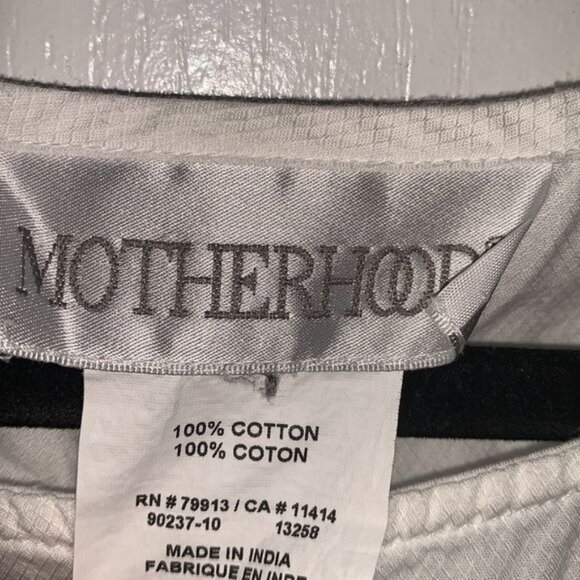 Motherhood White Cotton Maternity Blouse With 3/4 Sleeves & Tie Back - Picture 3 of 8